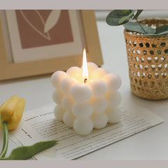 Mini Ins Bubble Cube Shape Candle Handmade Scented Candle Aromatherapy Soy Wax Candle Home Decoration for Wedding Birthday Party