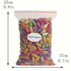 Mixed Waterfall Smoke Backflow Natural Incense Cone Incense Sandal Lavender Multi-Scented Suitable for Places Tea Room Yoga Room