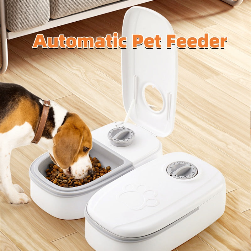"Automatic Pet Feeder – Smart Food Dispenser for Cats & Dogs with Timer and Stainless Steel Bowl"